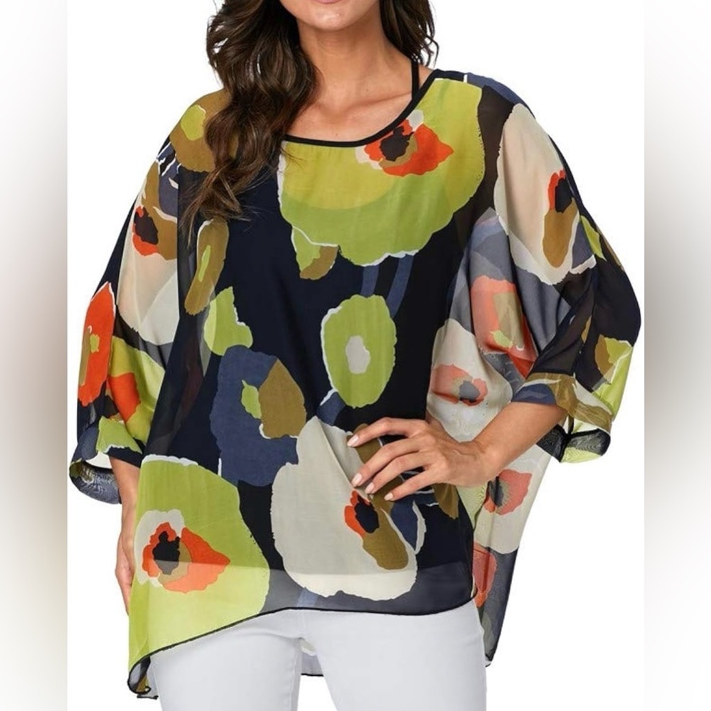 Floral Chiffon Blouse - Multicolor - Picture 2 of 5